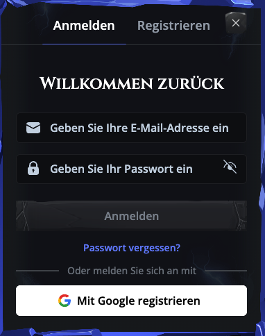 Thorfortune Login und Registrierung